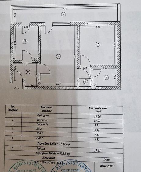 Apartament cu 3 camere semidecomandat în City Park Mall
