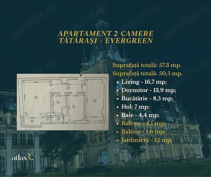 Apartament cu 2 camere decomandat în Tătărași