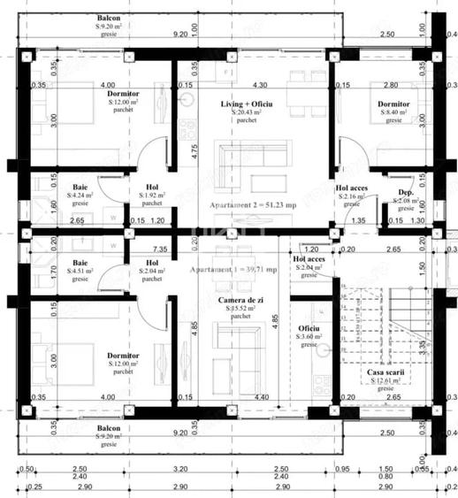 Apartament cu 3 camere decomandat în Central