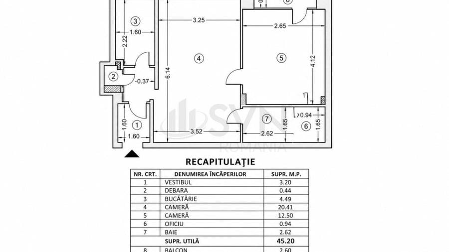 Apartament cu 2 camere semidecomandat, mobilat în P-ța Romană