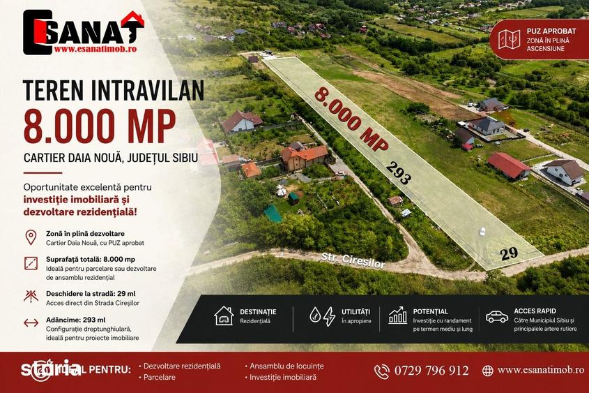 Teren 8.000 MP | Daia Noua | Intravilan | Oportunitate | SkyView - 1