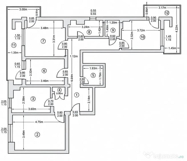 Apartament cu 4 camere decomandat, mobilat în Dacia