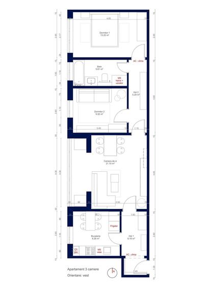 Apartament cu 3 camere în Circumvalațiunii