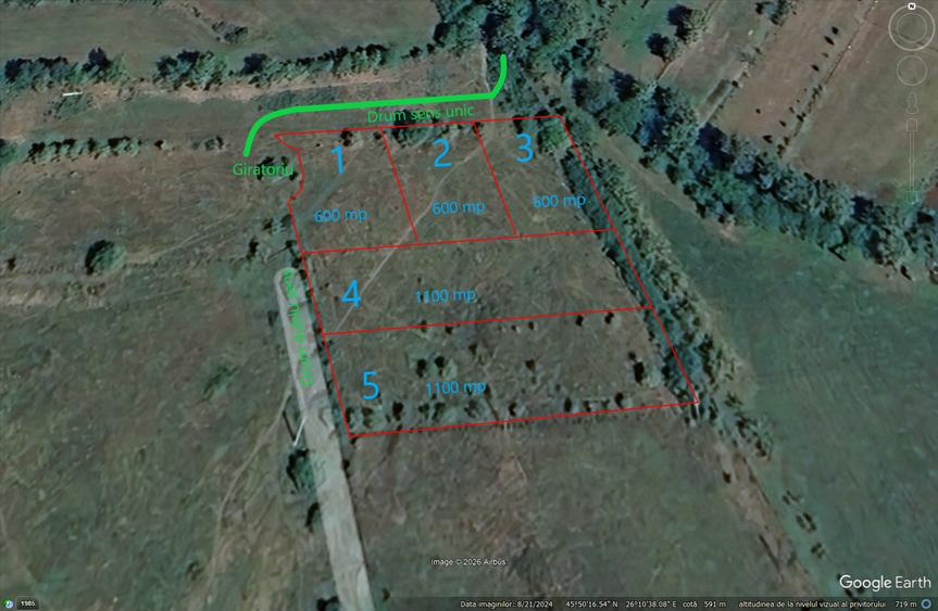 Teren Construcții intravilan de 600 mp, în Sud