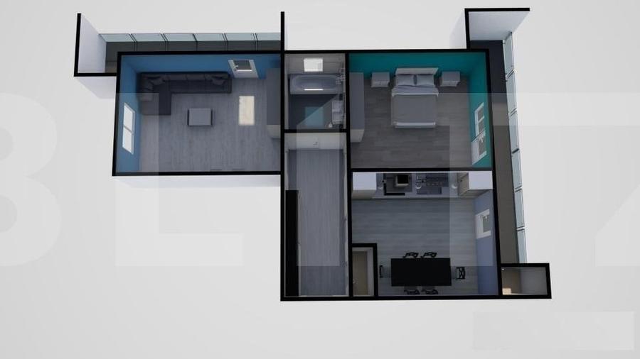 Apartament confort sporit, 2 camere decomandat, 60mp, 2 balcoane 10mp, Apahida - 1