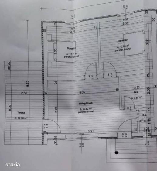 Apartament cu 3 camere în Crevedia