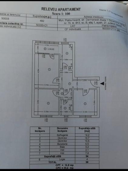 Apartament cu 3 camere decomandat în Dărmănești