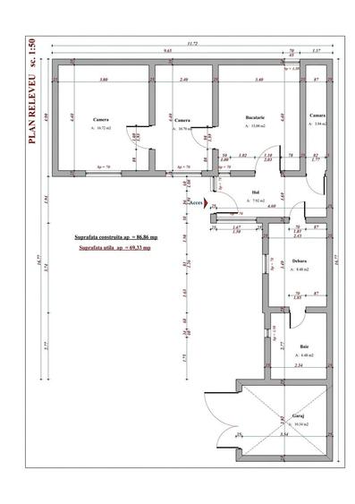 Apartament cu 2 camere în Pârneava