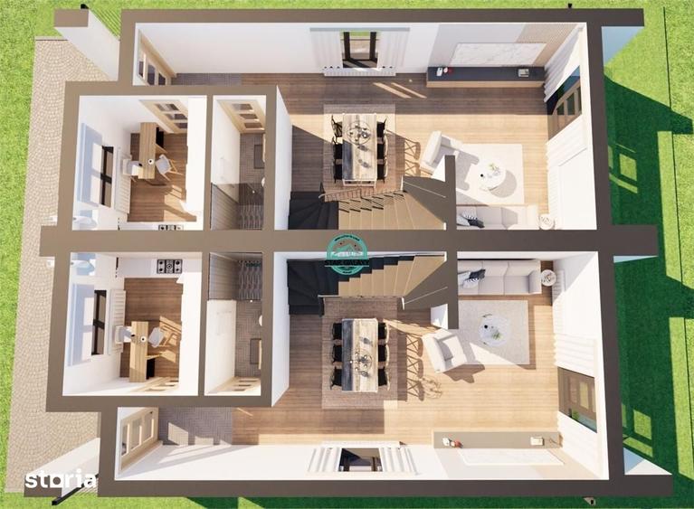 Case tip duplex de vanzare, 101 mp utili, 230 mp teren, in Corunca - 8