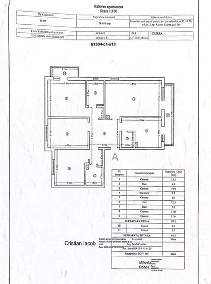 Apartament cu 4 camere decomandat în Lunca Cetățuii