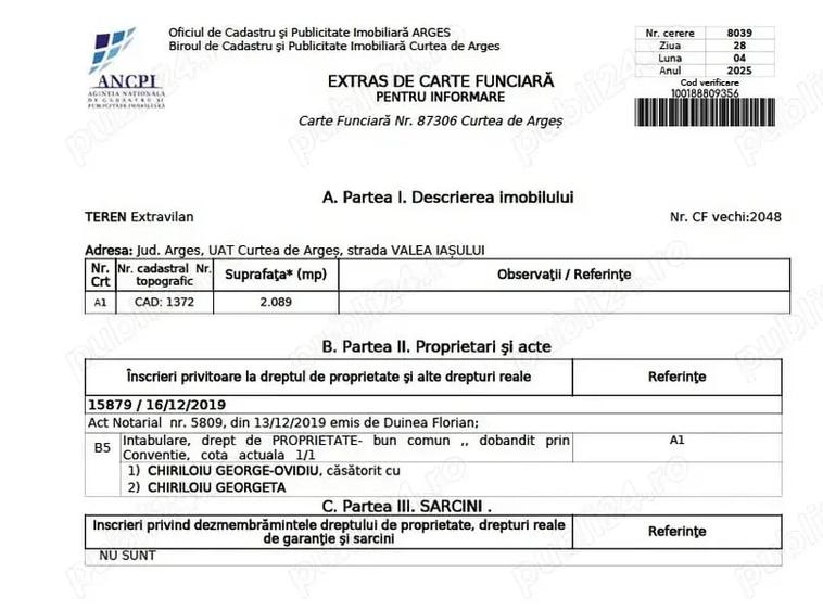 Teren de 2089 mp, în Vest