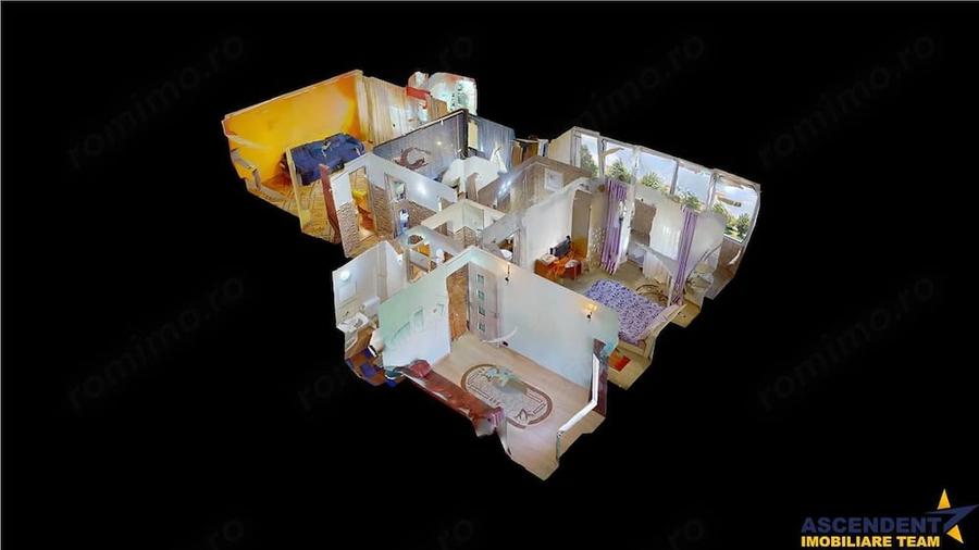 Apartament cu 3 camere decomandat în Noua