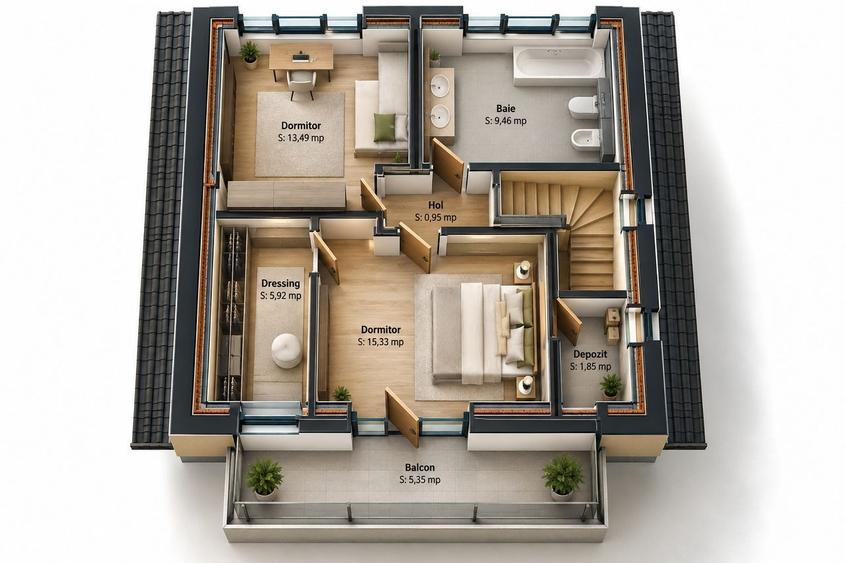 Casă cu 4 camere cu Teren 372 Mp în Central