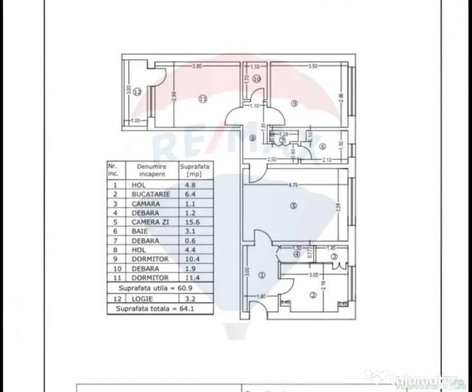 Apartament cu 3 camere decomandat în Ultracentral