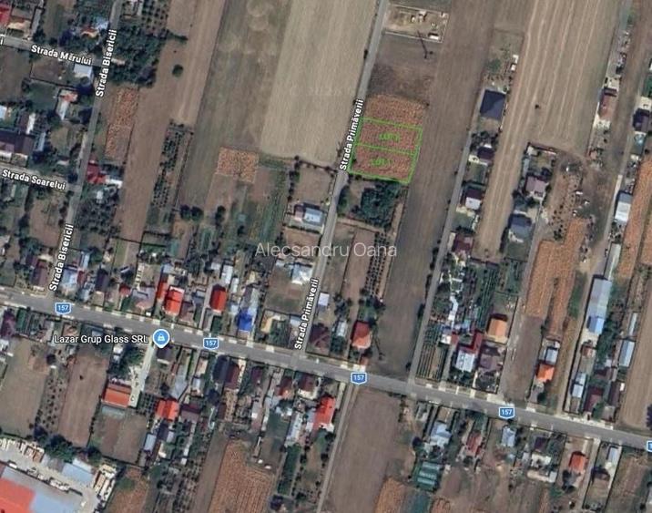 Teren intravilan - 2 parcele de 1000 mp - Izvoare, str.Primaverii