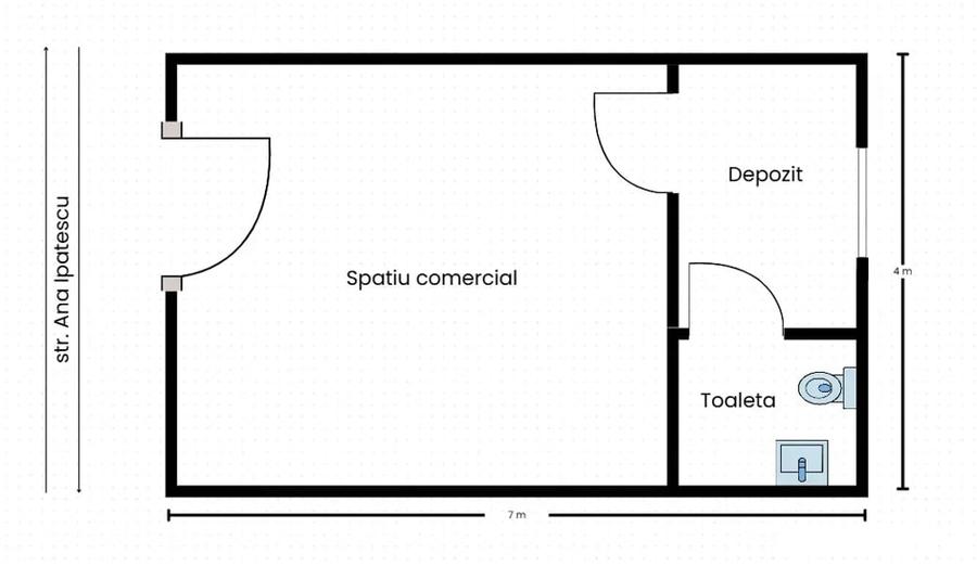 Spațiu comercial, de 28 mp, în Central