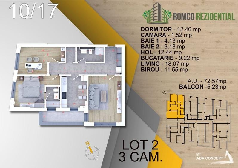 Apartament cu 3 camere semidecomandat în Theodor Pallady — fotografia 3