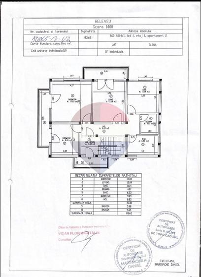 Apartament cu 3 camere în Postăvari