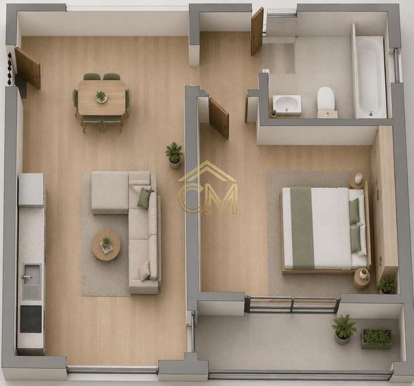 Aparatment 2 Camere-50MP-Etaj 1-Balcon-Selimbar - 1