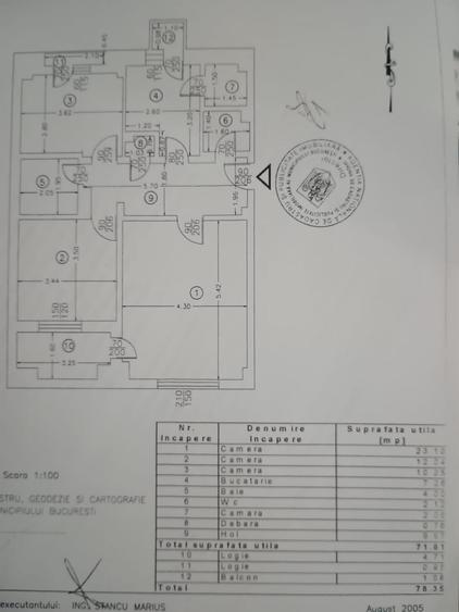 Apartament cu 3 camere decomandat în Nerva Traian