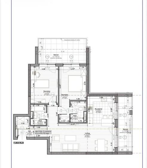 Apartament cu 3 camere semidecomandat, mobilat în Zorilor