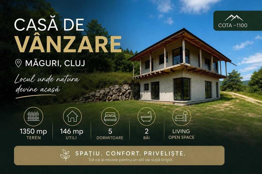 Casă cu 4 camere în Măguri