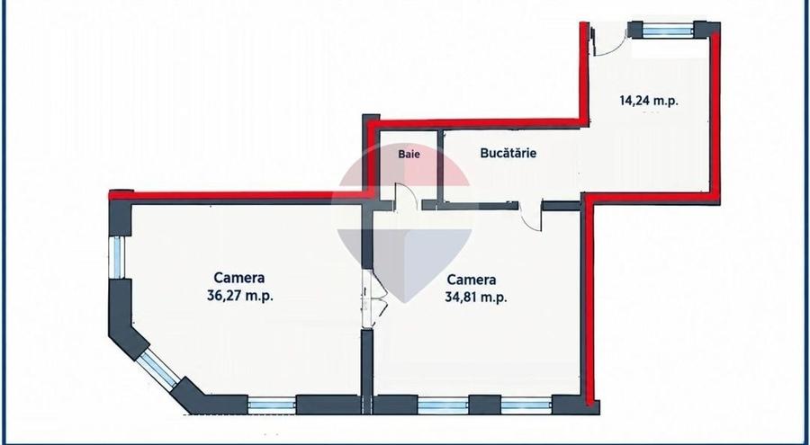 Apartament cu 2 camere semidecomandat în Ultracentral