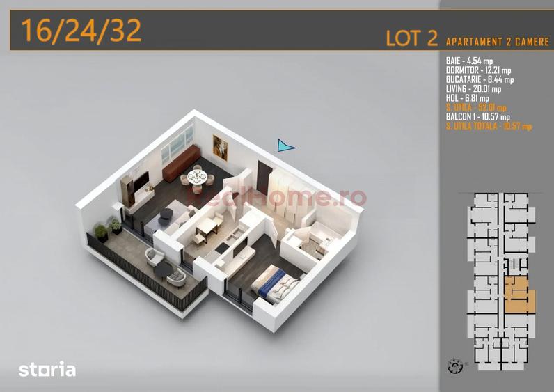Apartament cu 2 camere în Theodor Pallady