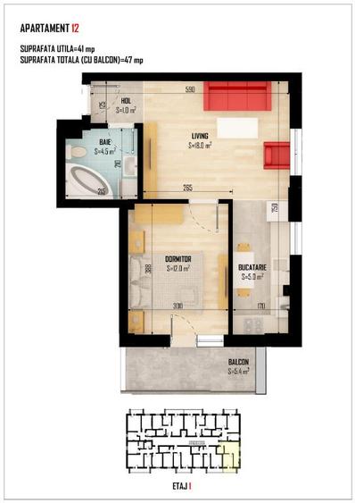 Apartament cu 2 camere decomandat în Central