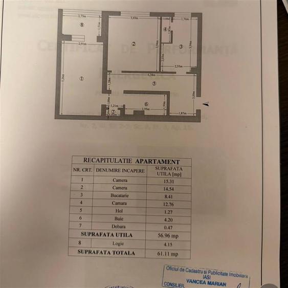 Apartament cu 2 camere decomandat în Dacia