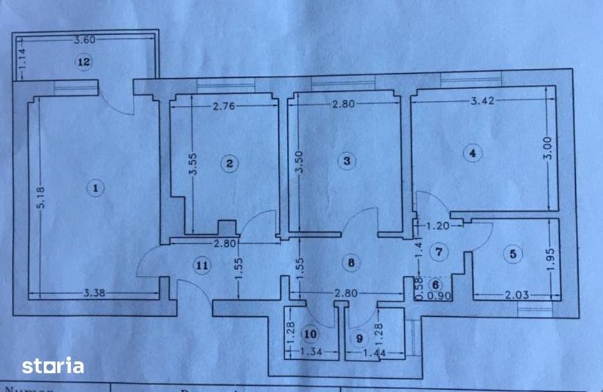 Apartament cu 3 camere decomandat în Militari