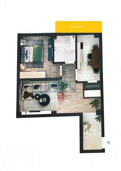 Apartament cu 2 camere în Valea Lupului