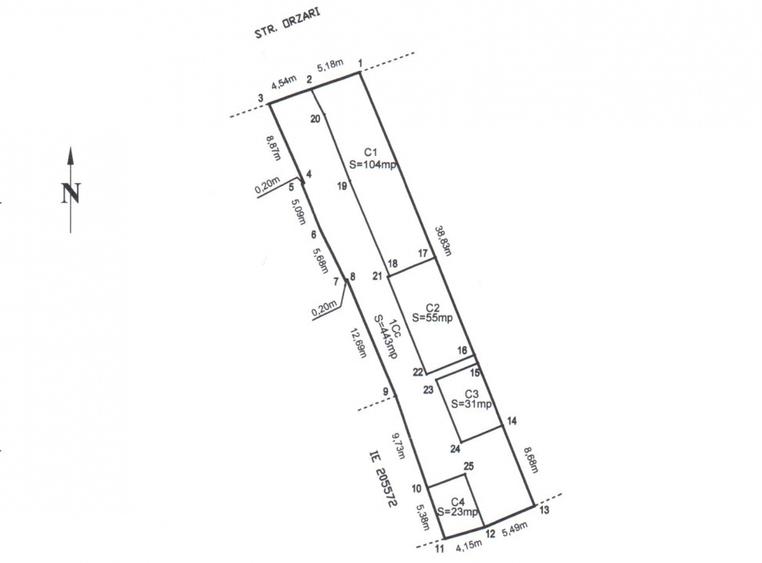 Teren Construcții intravilan de 443 mp, în Calea Călărașilor