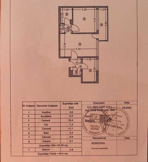 Apartament cu 2 camere semidecomandat în Câmpia Libertății