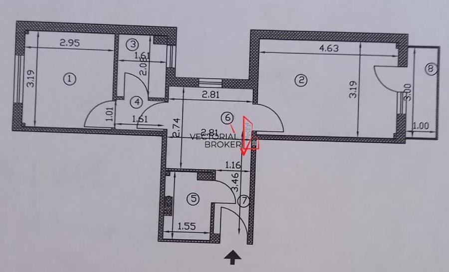 Apartament cu 2 camere decomandat în Sălăjan