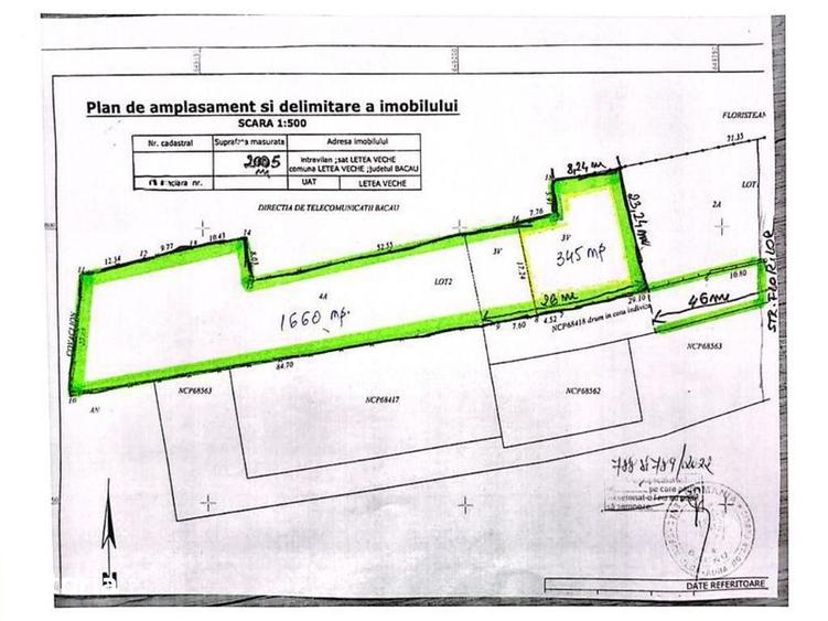 Teren de 1660 mp, în Letea Veche