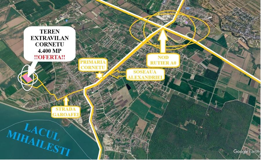 Direct proprietar – Teren 4.400 mp în Cornetu, Ilfov (deschidere 21 ml) - 1
