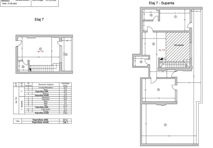 Penthouse cu 3 camere decomandat în Berceni