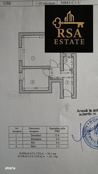 Apartament cu 2 camere în Traian