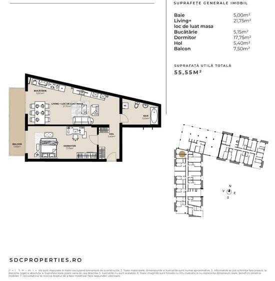 Apartament cu 2 camere în Dorobanți