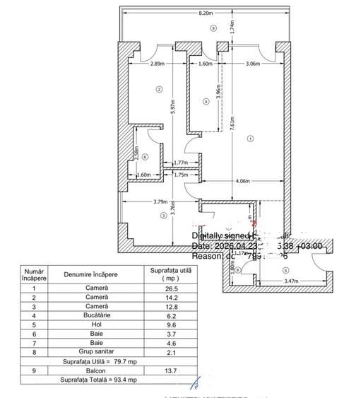 Apartament cu 3 camere semidecomandat în P-ta Presei Libere