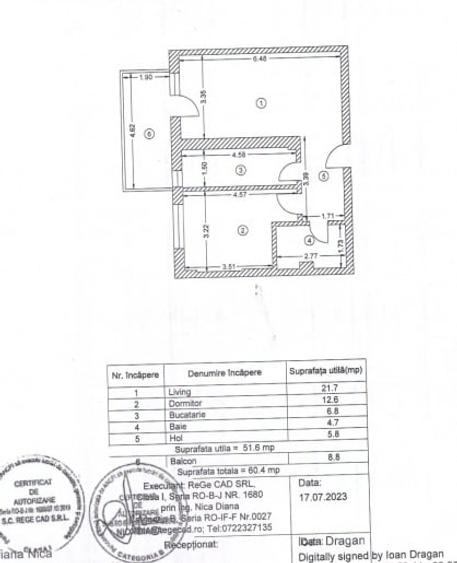 Apartament cu 2 camere decomandat, mobilat în Berceni
