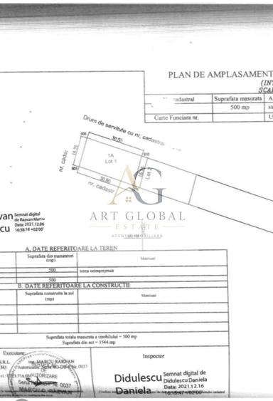 Teren Construcții intravilan de 500 mp, în Zurbaua