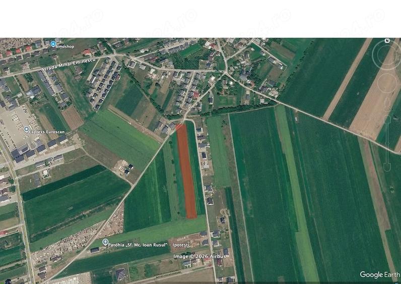Teren de 2600 mp, în Ipotești