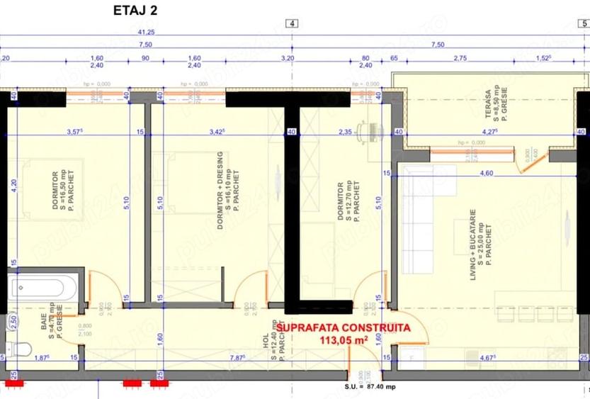 Apartament cu 3 camere decomandat în Sud