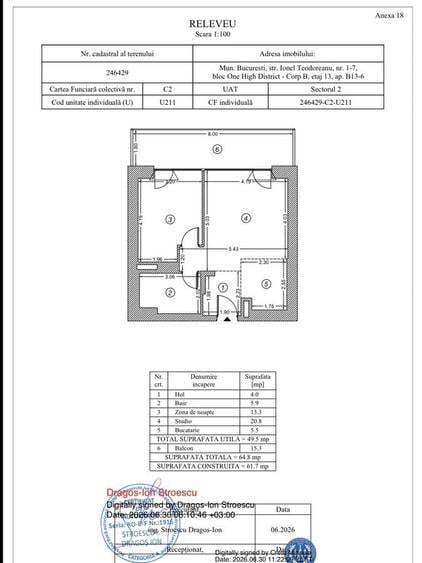 Apartament cu 2 camere semidecomandat în Aviației