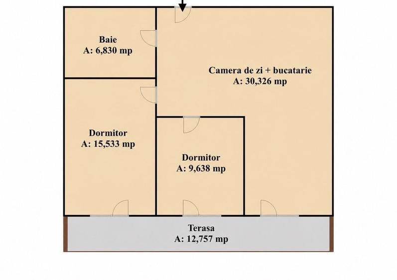 Apartament cu 3 camere în Florești