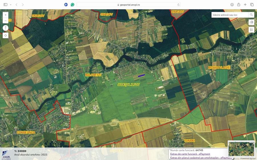 Teren Construcții intravilan de 7458 mp, în Balotești
