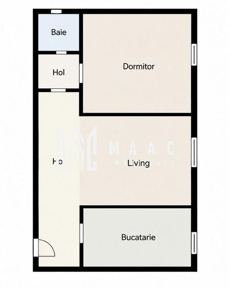 Apartament cu 2 camere semidecomandat în Terezian