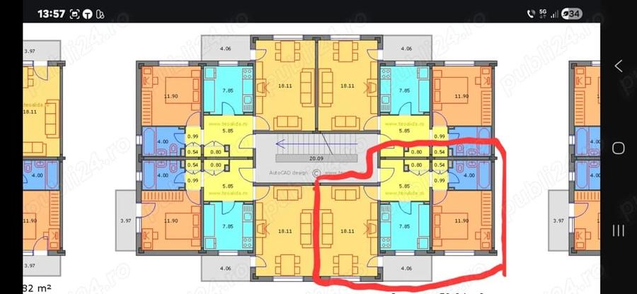 Apartament cu 2 camere decomandat, mobilat în Braytim
